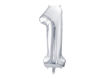 Picture of FOIL BALLOON NUMBER 1 SILVER 34 INCH